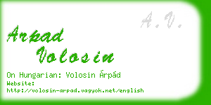 arpad volosin business card